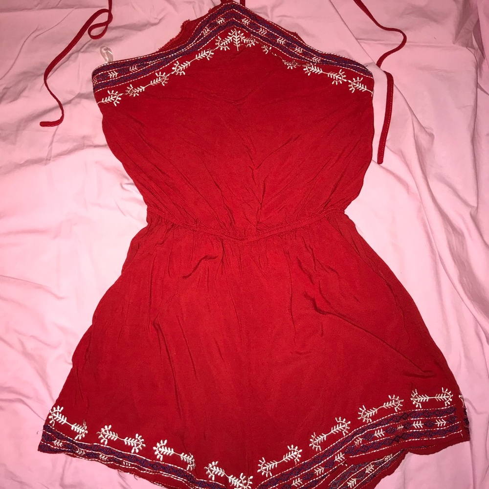 Red Romper from Charlotte Russe